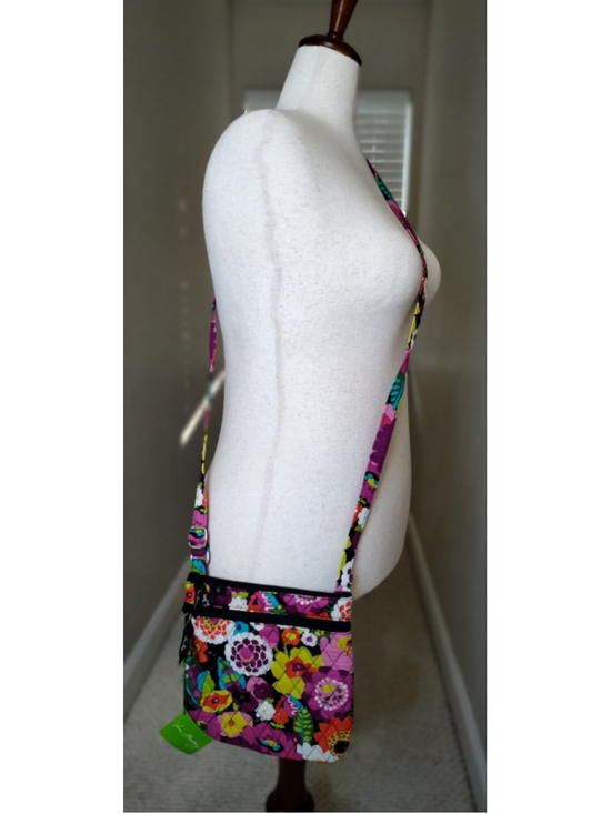 Vera Bradley Handbags - Women's Vera Bradley Crossbody Bag One Size Black Multi-color Floral Quilted